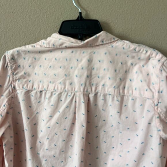 GAP Pink Clip Dot Fitted Boyfriend Shirt - Picture 5 of 10